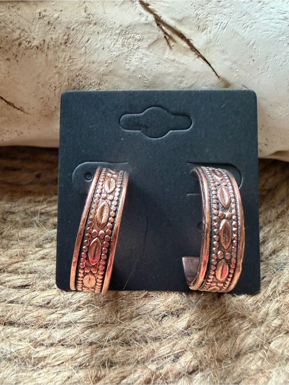 Copper-Tone Filigree Hoop Earrings - Women Jewelry